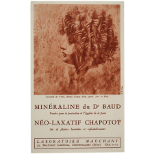 Buvard publicitaire. Léonard de Vinci - Dessin. Minéraline du Dr Baud.