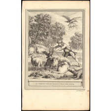 Fable de La Fontaine. Le Corbeau voulant imiter l'aigle. Fable XXXVIII.