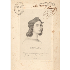 Raphael. D'après son Portrait peint par lui même qui est dans la Galerie de Florence.