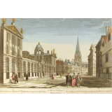 Vue d'Optique représentant Le College de l'Université, et celui de la Reine a Oxford. Universitatis ac Reginae Collegiorum prospectus Oxfordiae.