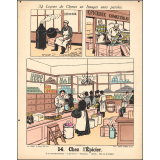 Tableaux muraux. 34 Leçons de Choses en Images sans paroles en tableaux muraux à raconter par les Petits. 13- Le repas en famille. 14- Chez l'Épicier.