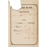 Ex-praemio . Distribution des prix. Institution de Mme Leconte.