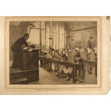 A l'école. La leçon d'écriture.