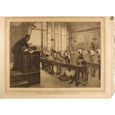 A l'école. La leçon d'écriture.