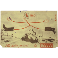 Buvard publicitaire. Elle passe partout… la Botte Baudou.