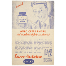 Buvard publicitaire. Encre Antoine Stylex.