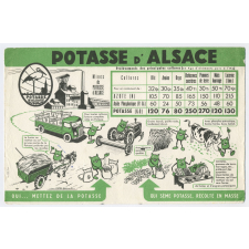 Buvard publicitaire. Potasse d'Alsace.