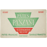 Buvard publicitaire. Pâtes Panzani à l'italienne de luxe.