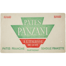 Buvard publicitaire. Pâtes Panzani à l'italienne de luxe.