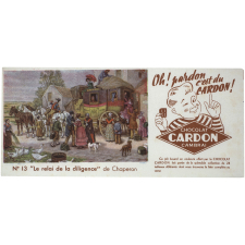 Buvard publicitaire. Chocolat Cardon. Le relai de diligence.
