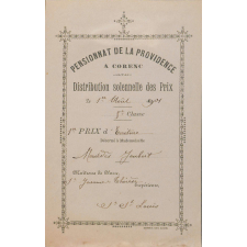 Ex-praemio . Pensionnat de la Providence à Corenc.