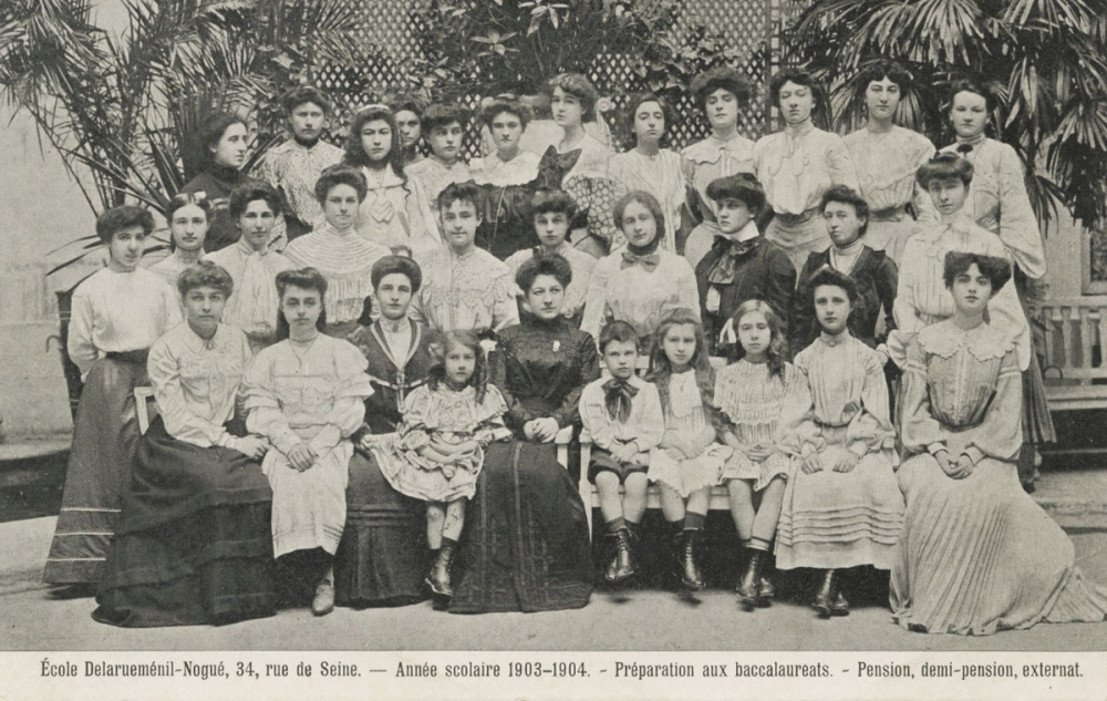 Ecole Delarueménil-Nogué, 34, rue de Seine - Année scolaire 1903-1904 - Préparation aux baccalauréats - Pension, demi-pension, externat.