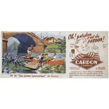 Buvard publicitaire. Chocolat Cardon. Les joutes Lyonnaises. 