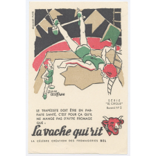 Buvard publicitaire. La vache qui rit. Trapéziste.