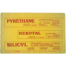 Buvard publicitaire. Pyréthane - Hexotal - Silicy.