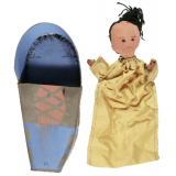 Marionnette à gaine. Indiens et enfant. 