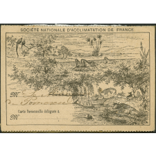 Société nationale d'acclimatation de France. Carte personnelle de Membre à vie, donnant entrée au Jardin d'acclimatation.
