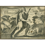Le fils prodigue gardant des porcs. 