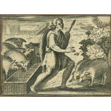 Le fils prodigue gardant des porcs.