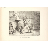 Fable de La Fontaine. . Le Villageois et le Serpent. Illustration.