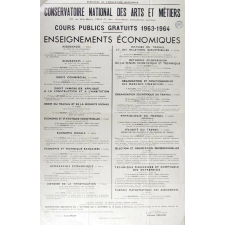 Ministère de l'Education Nationale - Conservatoire National des Arts et Métiers - Cours publics gratuits 1963-1964, enseignements économiques.