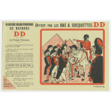 Buvard publicitaire. Bonaparte aux pyramides. Offert par les bas et socquettes DD. 