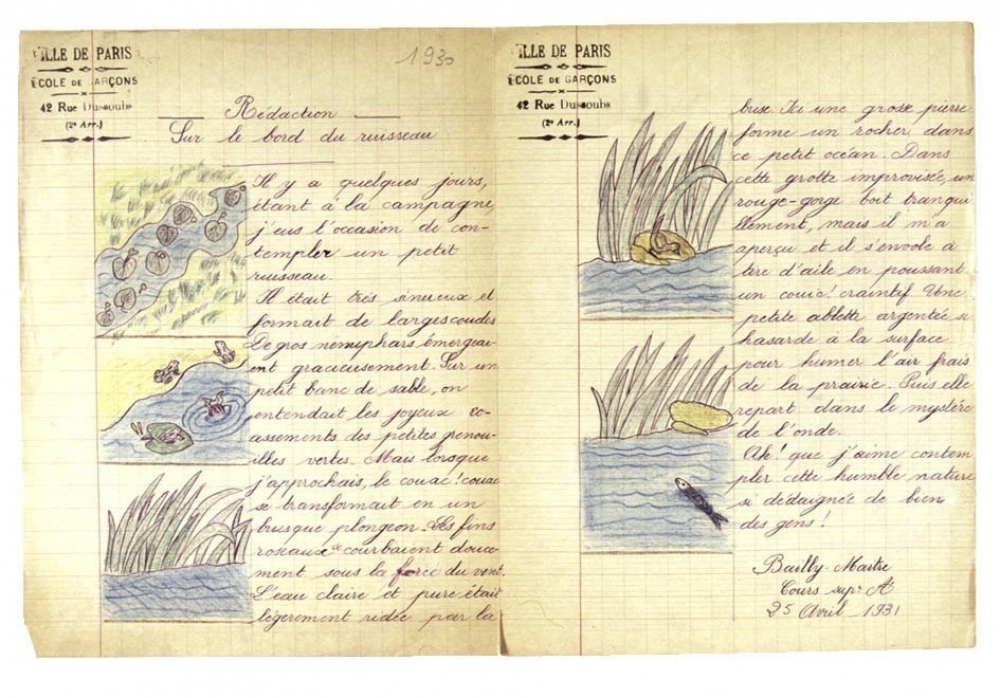 Cahier de classe / Ecole primaire de Jeunes Garçons, Ecole Decamps Paris 16e.