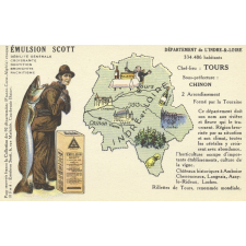 Émulsion Scott - Débilité générale, croissance, dentition, bronchite, rachitisme - Département de l'Indre-&-Loire - 334.486 habitants - Chef-Lieu : Tours - Sous-préfecture : Chinon.