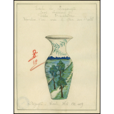 Cochinchine/Dessin d'imitation : décoration d'un vase à fleurs sur l'autel.