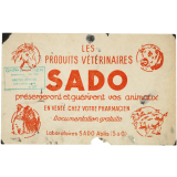 Buvard publicitaire. Les produits vétérinaires SADO.