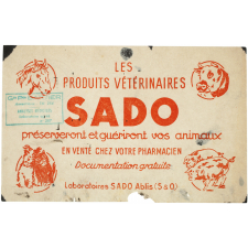 Buvard publicitaire. Les produits vétérinaires SADO.