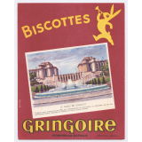 Buvard publicitaire. Biscottes Gringoire. Le Palais de Chaillot.