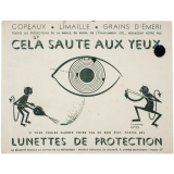 Buvard publicitaire. Portez des lunettes de protection.