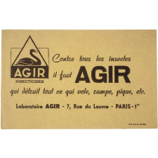 Buvard publicitaire. Agir Insecticides.
