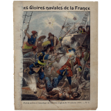 Forbin enlève à l'abordage un vaisseau anglais de 50 canons (1705) - Les gloires navales de la France . N°6. 