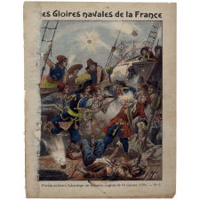 Forbin enlève à l'abordage un vaisseau anglais de 50 canons (1705) - Les gloires navales de la France . N°6. 