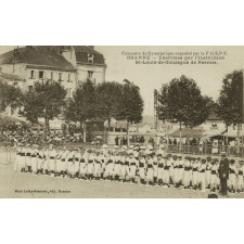 Roanne - Concours de Gymnastique organisé par la F.G.S.P.F - Exercices par l'Institution St-Louis-de-Gonzague de Roanne.