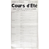 République Française - Université de Strasbourg, Faculté des Lettres. Cours d'Eté, Langue, Littérature et Civilisation Allemandes, 4 juillet-10 septembre 1960 (10 semaines).