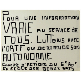 Pour une information vraie au service de tous luttons avec l'ORTF.