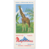 Buvard publicitaire. Biscottes Magdeleine. La girafe.