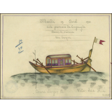 Cochinchine/Dessin de mémoire : une barque.
