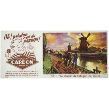 Buvard publicitaire. Chocolat Cardon. Le chemin de halage. 