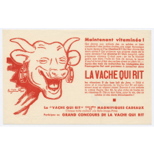 Buvard publicitaire. La vache qui rit. Maintenant vitaminée.