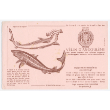 Buvard publicitaire. Cahiers Vélin d'Angoulême. Le requin et le marteau.