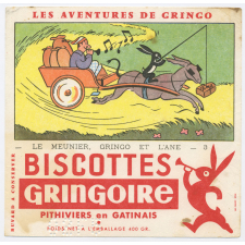 Buvard publicitaire. Biscottes Gringoire. Le meunier, Gringo et l'âne - n°3.