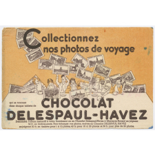 Buvard publicitaire. Collectionnez nos photos de voyage. Chocolat Delespaul-Havez.