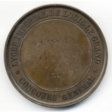Médaille d'accessit au Concours Général à l'effigie de Napoléon III. 