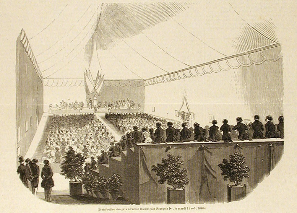 Distribution des prix à l'école municipale François 1er, le mardi 11 août 1846.