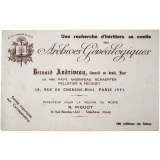 Buvard publicitaire. Archives Généalogiques. Bernard Andriveau.