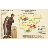 Émulsion Scott - Débilité générale, croissance, dentition, bronchite, rachitisme - Département de l'Eure - 308.445 habitants - Chef-lieu : Evreux - Sous-préfectures : Les Andelys, Bernay.